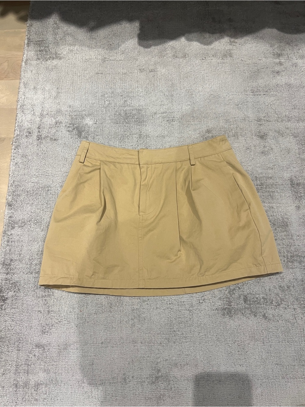 Zara Tan Pleated Mini Skirt